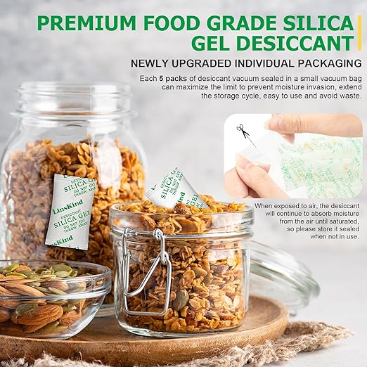 5 Gram Food Grade Silica Gel Packets, Moisture Absorbers - Image 2