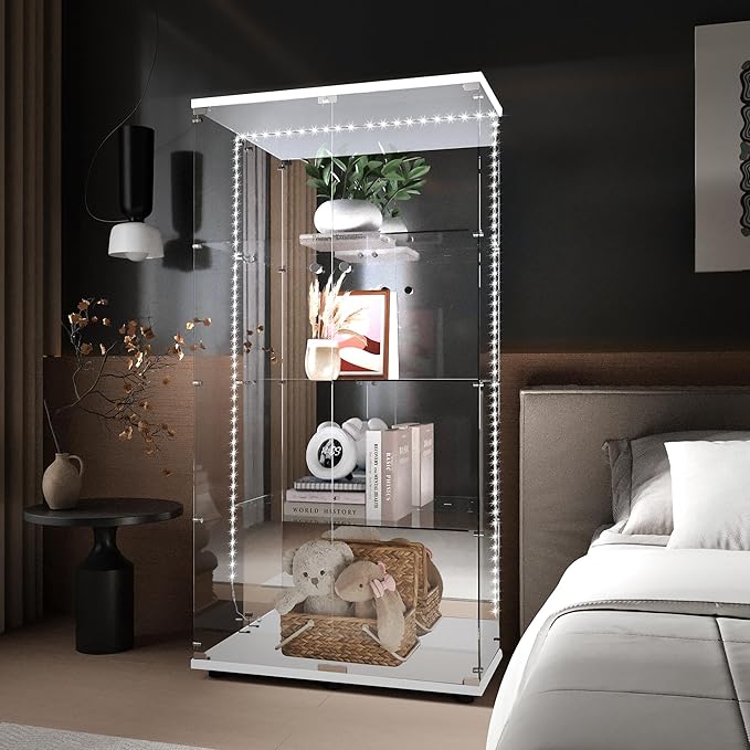 Yoluckea 4-Tier Glass Display Cabinet - Image 5