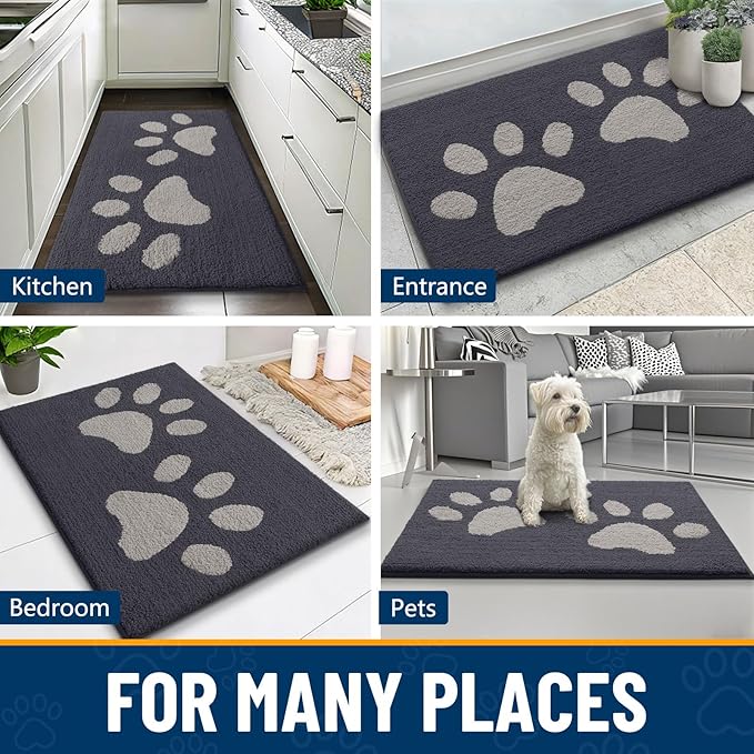 Smiry Dog Door Mat for Muddy Paws, Absorbs Moisture and Dirt, Low-Profile - Image 9