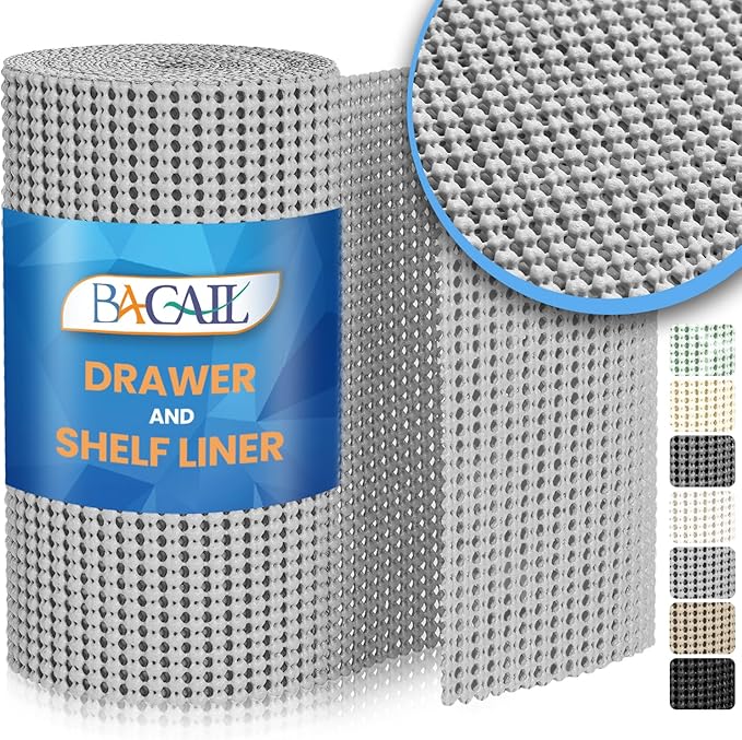 BAGAIL Drawer and Shelf Liner, 17.5 in X 10 Ft Non-Adhesive Shelf Liners by BAGAILBASICS