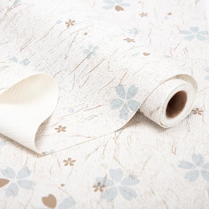RAY STAR Shelf Liner, Non Adhesive White Floral Cabinet Liner by RAYSTAR