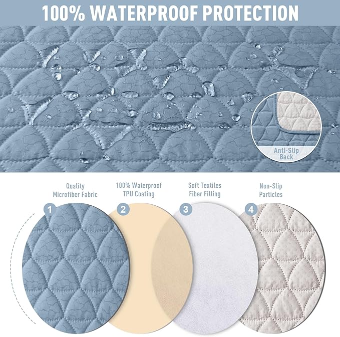 TAOCOCO 100% Waterproof Recliner Cover, Non-Slip Washable Reclining Couch Cover - Image 3