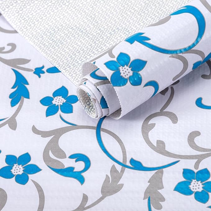 18" W x 96" L Floral Drawer and Shelf Liner by DwellAid