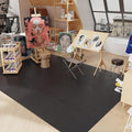 7'×9' Black Floor Mat for Under Kitchen Table, Waterpoof Easy Cleaning Plastic by Unknown