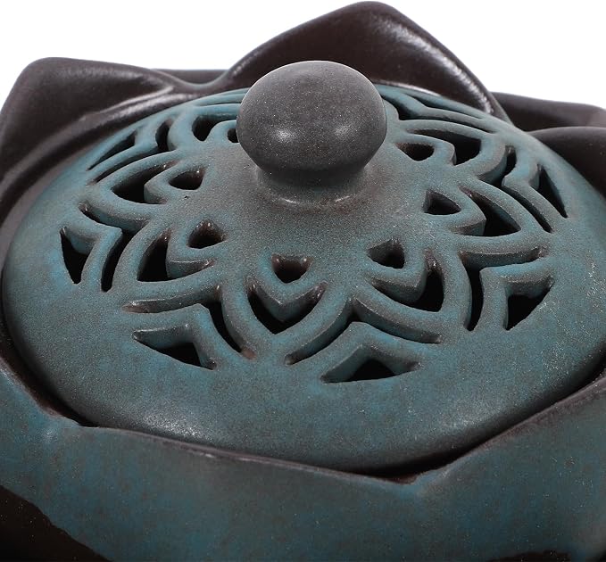 Artibetter Lotus Ceramic Incense Holder Censer Delicate Home Fragrance Burner - Image 3