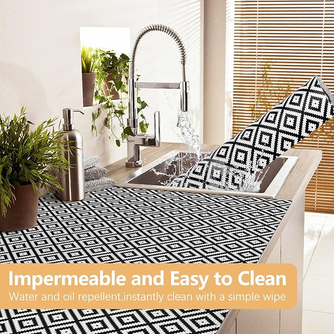 Drawer Shelf Liner Non Adhesive, Slip Resistant Easy to Clean Protect Kitchen - Image 7