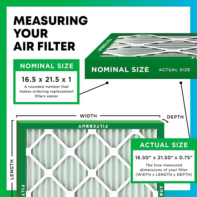 Filterbuy 16.5x21.5x1 Air Filter MERV 8 Essential Dust & Allergy Defense - Image 2