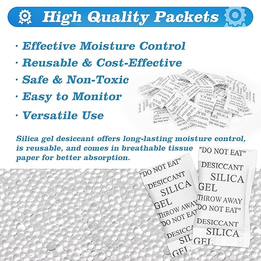 Sukh 200PCS 2Gram Desiccant Silica Gel Packets - Image 2