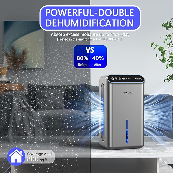 Dehumidifiers for Home Quiet Small Dehumidifier for Basement Bedroom Bathroom - Image 3