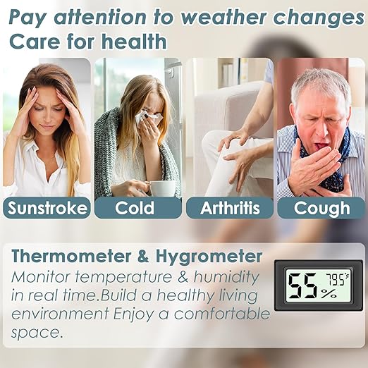 12-Pack Mini Hygrometer Indoor Humidity Meter, Highly Accurate Digital - Image 6