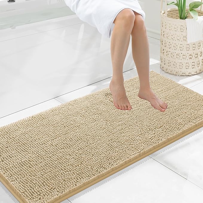 Smiry Luxury Chenille Bathroom Rugs 47x20, Extra Soft and Absorbent Shaggy Bath by Smiry