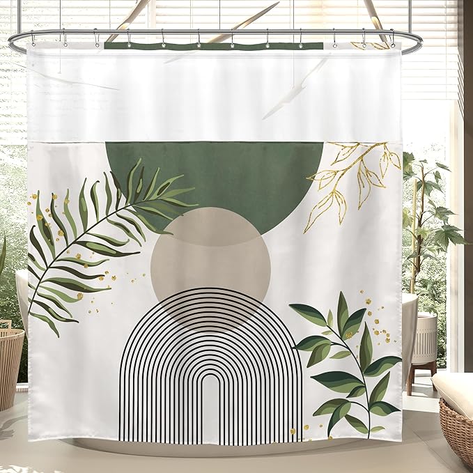 Sage Green Boho Shower Curtain - Image 2