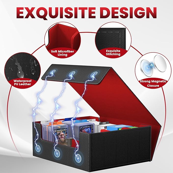 Card Storage Box For Trading Cards 1800+, Card Deck Box - Image 4