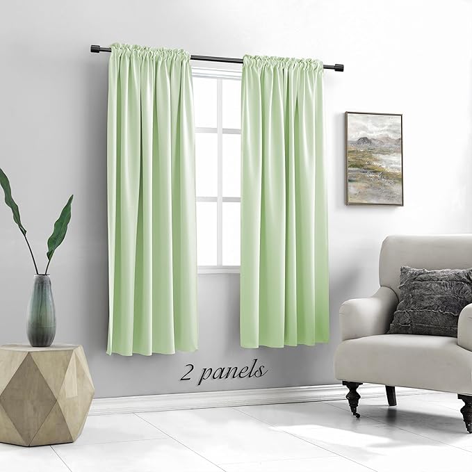 DONREN Light Green Curtains Light Filtering - Image 2