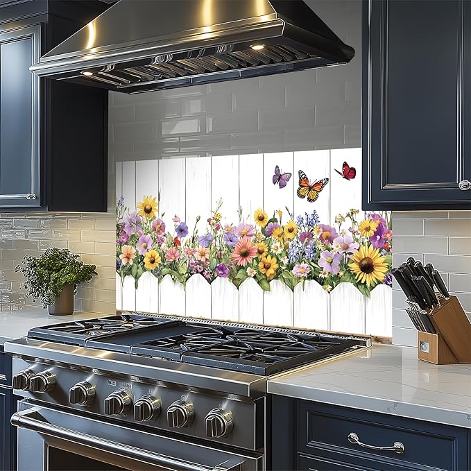 NYZE Kitchen Backsplash Stickers Waterproof Stove Backsplash Protector - Image 5