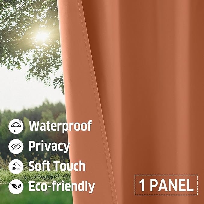 RYB HOME Outdoor Curtains for Patio Waterproof Tab Top Block Sunlight Thermal - Image 5