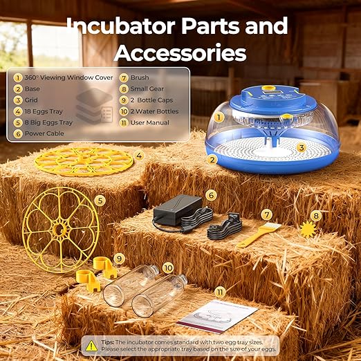 18 Egg Incubators for Hatching Eggs, 360° View - Image 9