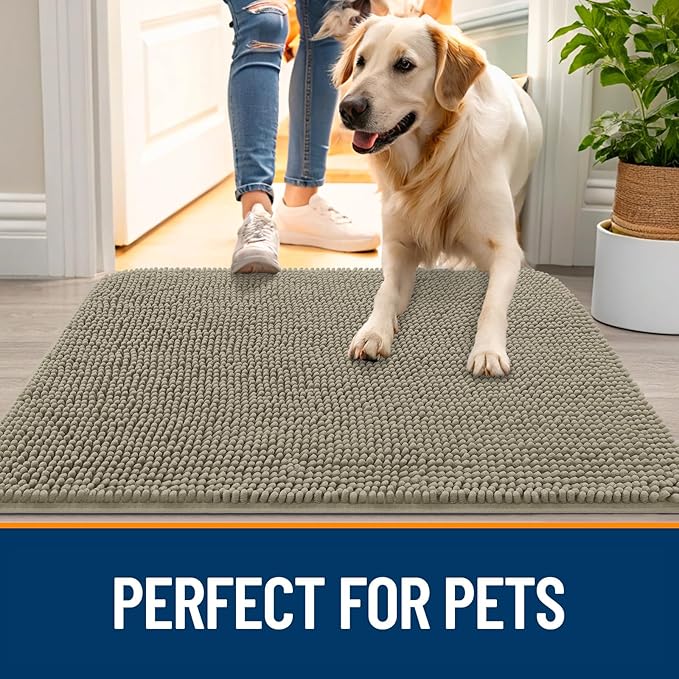 OLANLY Dog Door Mat for Muddy Paws 30x17, Absorbs Moisture and Dirt, Absorbent - Image 6