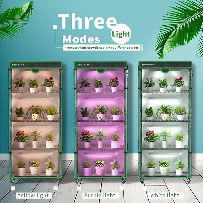 Indoor Greenhouse with Grow Light, 35.8" W x 17.8" D x 71.8" H, 5-Tier Plant - Image 6