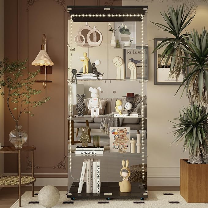 Yoluckea 5-Tier Glass Display Cabinet by Yoluckea
