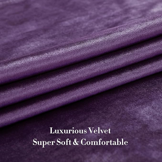 BULBUL Elegant Violet Velvet Curtains 120 inches Luxury Purple Living Room - Image 5