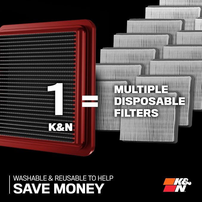K&N Dryflow Lifetime Engine Air Filter:Dry Synthetic, Replacement Filter: - Image 6