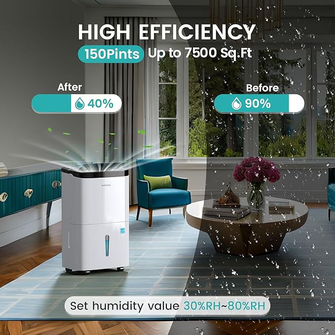 Kesnos 150 Pints 2025 Energy Star Dehumidifier - Image 3