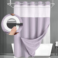 No Hook Shower Curtain and Liner Set, Lavender Hotel Waffle Shower Curtain by Unknown