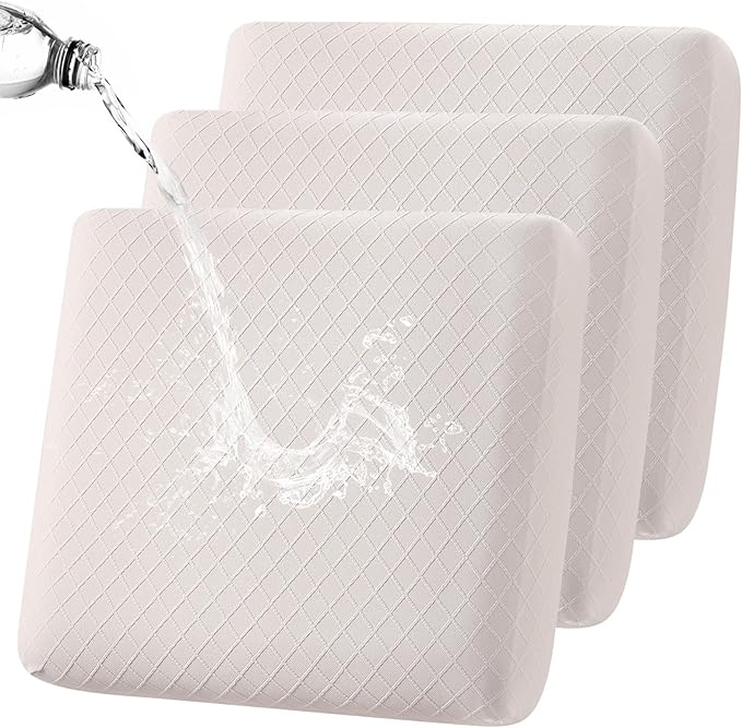 Fuloon Waterproof Seat Cushion Covers 3 PCS, Stretch Sofa Cushion Slipcovers by Fuloon