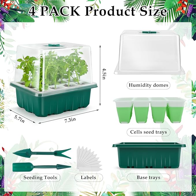 Seed Starter Tray, 72 Cells Indoor Seed Starter Kit, Flexible Silicone Designed - Image 6