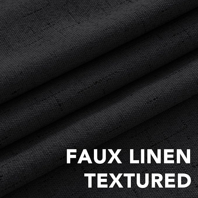 H.VERSAILTEX Linen Blackout Curtains 63 Inches Long 100% Blackout Thermal - Image 4