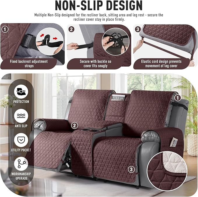 TAOCOCO 100% Waterproof Loveseat Recliner Couch Sofa Covers - Image 5