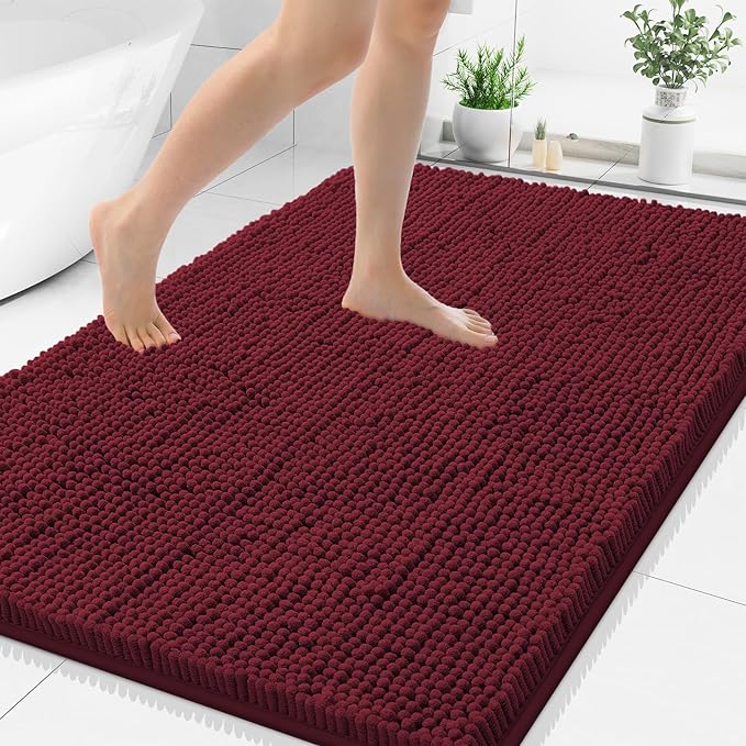 Smiry Luxury Chenille Bathroom Rugs 40x32, Extra Soft and Absorbent Shaggy Bath by Smiry