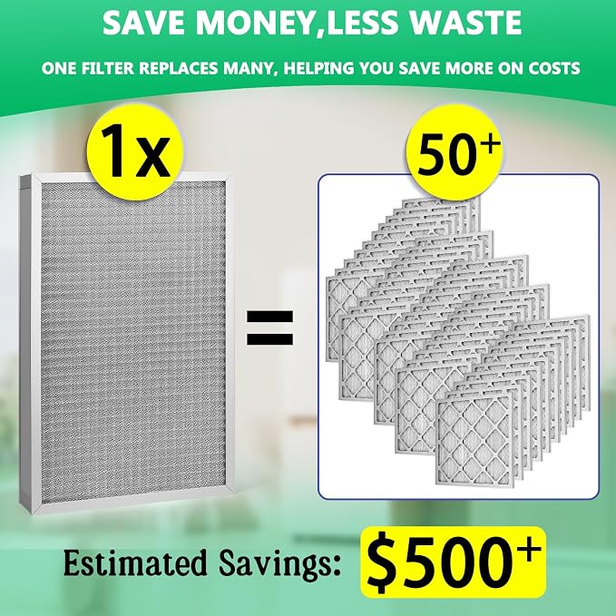 16×20×1 Air Filter MERV-11 | Washable Reusable Furnace Filter| 2-Pack | - Image 3