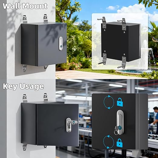 Joinfworld Outdoor Electrical Box 9.8" x 9.8" x 5.9" Weatherproof Electrical - Image 5