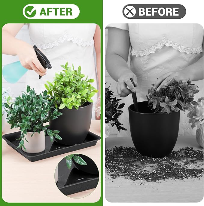 GREANER Plant Saucer Tray Rectangular, Heavy Sturdy Plastic Plant Drainage Trays - Image 5