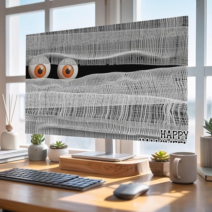 Halloween Abstract Scary Eyes Indoor TV Cover, Elastic TV Screen Protector - Image 4