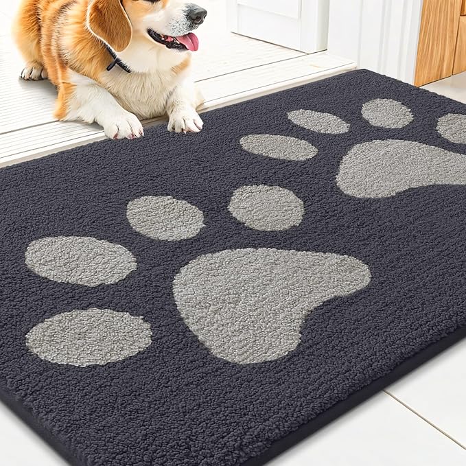 Smiry Dog Door Mat for Muddy Paws, Absorbs Moisture and Dirt, Low-Profile by Smiry
