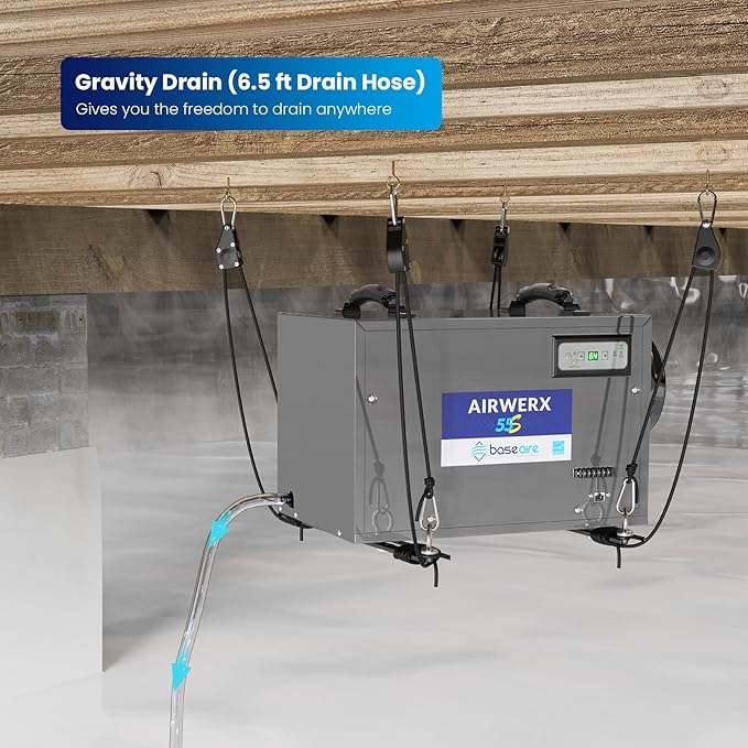BaseAire 120 Pints Crawl Space Dehumidifier - Image 3