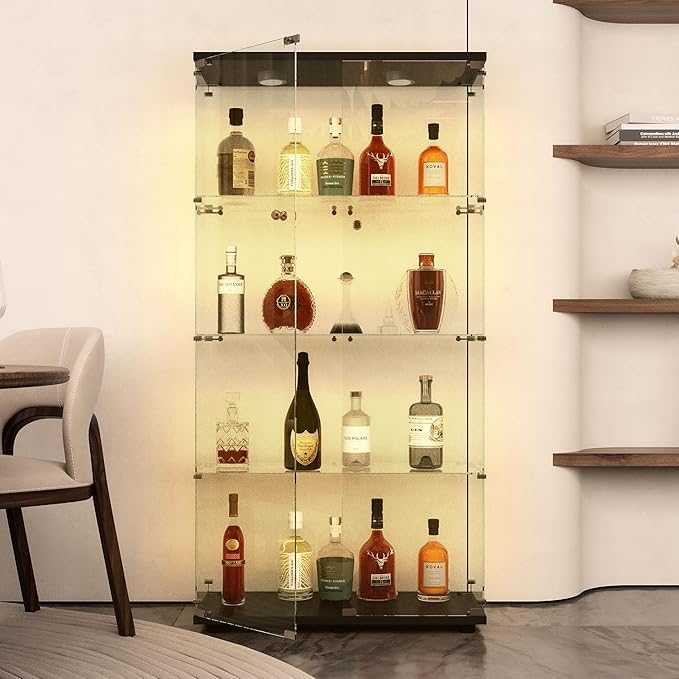 Yoluckea 4-Tier Glass Display Cabinet by Yoluckea