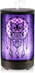 Owl Essential Oil Diffuser, Daroma 100ml Metal Aromatherapy Ultrasonic Cool by DaromaLife