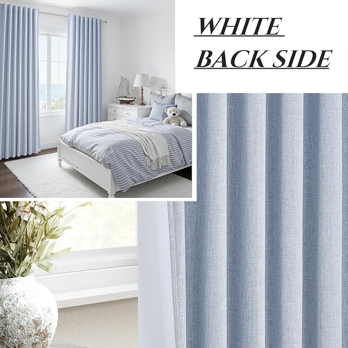 Dusty Blue Blackout Nursery Curtains 96 Inch Length - Image 6