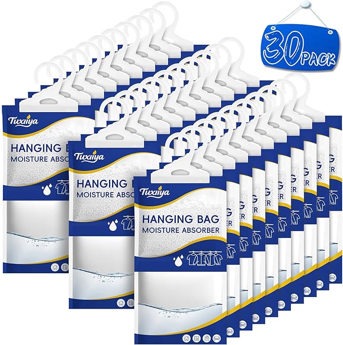 Moisture Absorbers 30 Pack, Hanging Closet Dehumidifier Bags, Moisture by Unknown
