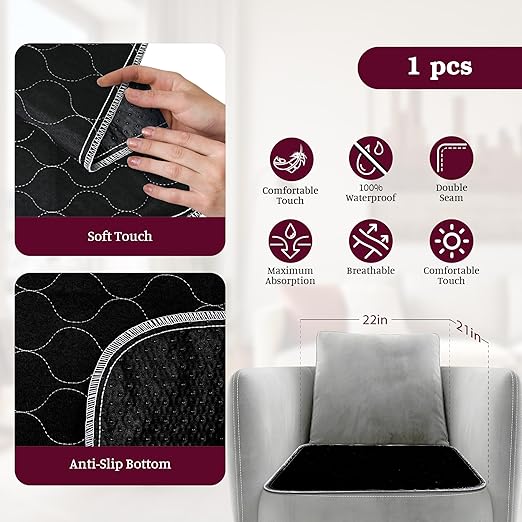 Washable Incontinence Chair Pads Heavy Absorbent Chair Pads - Image 4