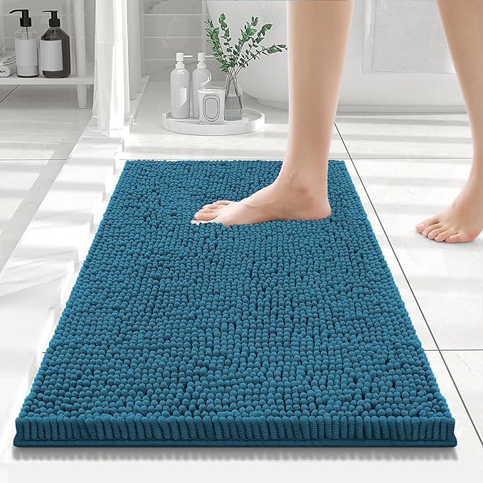 Smiry Luxury Chenille Bathroom Rugs 24x16, Extra Soft and Absorbent Shaggy Bath by Smiry