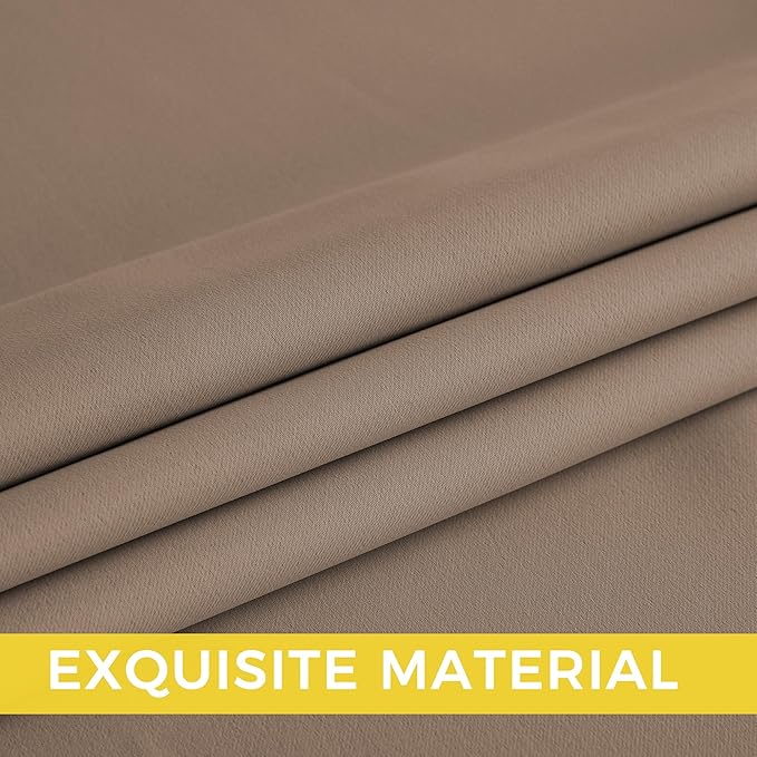 NICETOWN Room Darkening Draperies Curtains Panels, 2 Panels Cappuccino W52 x L63 - Image 5