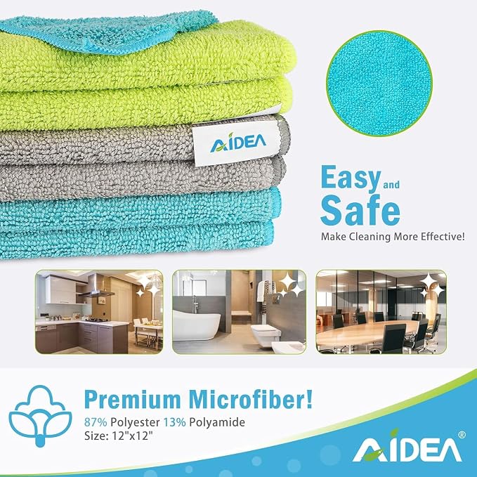 AIDEA Microfiber Cleaning Cloth-800PK, Soft Microfiber Towels - Image 2