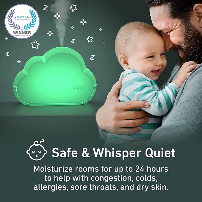 Pure Enrichment PureBaby Cloud Ultrasonic Cool Mist Humidifier Quiet Variable - Image 2