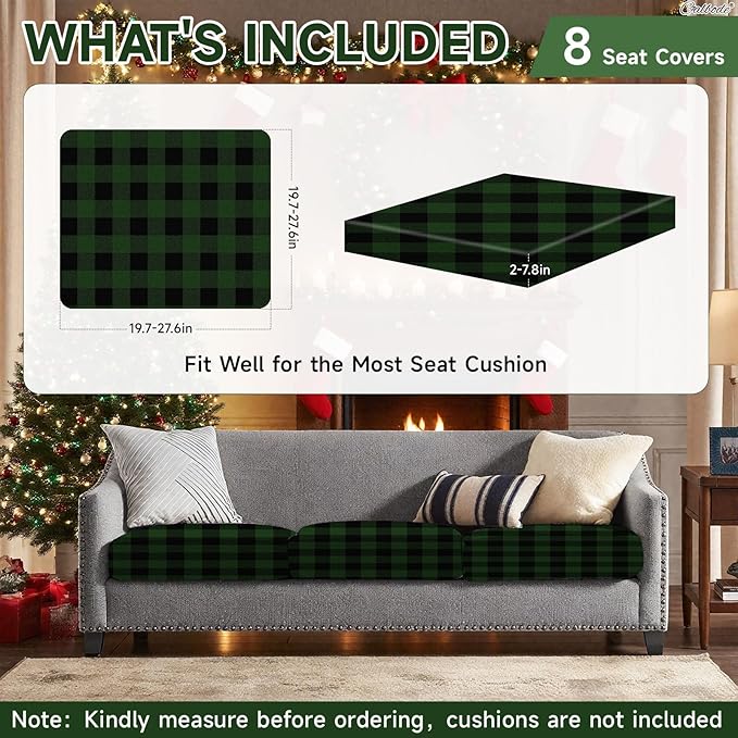 8Pcs High Elastic Sofa Seat Cushion Cover - Image 2