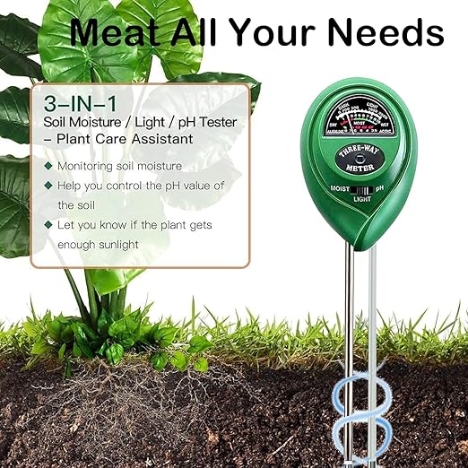 Suplong 3-in-1 Soil Moisture Meter, Upgraded Stainless Steel Probe Soil - Image 5